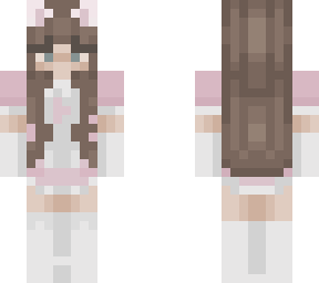 pink maid dress with brown hair :)