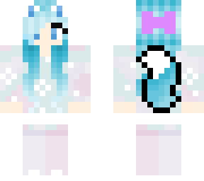 snow fox with a bow