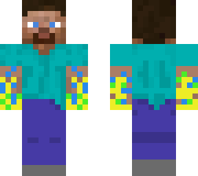 steve with rainbow steve's powers