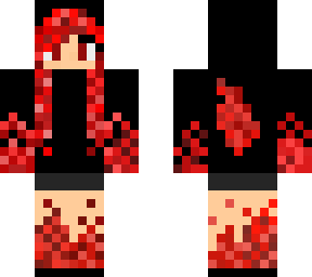 wolf girl red fire