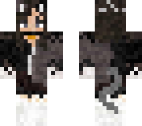 cat girl with brown/black fur , cat ears and cat bell