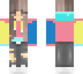 colour block hoodie girl