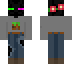 enderman in sweater w/ grass block