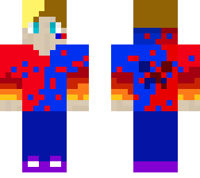 half blue half red purple shoe and extra hair color