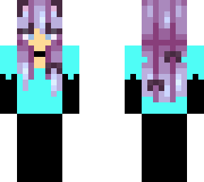 neon girl with purple hair