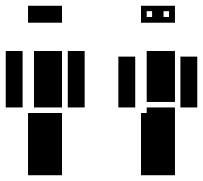 white and black led man