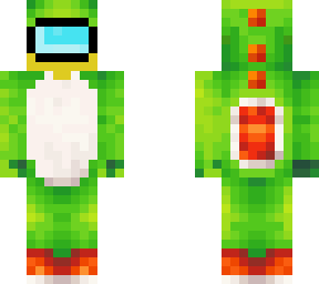 yellow among us character in yoshi onesie
