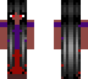 black girl with black hair and red eyes
