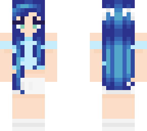 blue haired sky girl