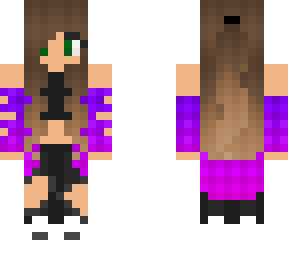 cute girl with a ponytail and (purple&pink) fade