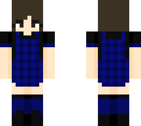 girl in blue plaid dress