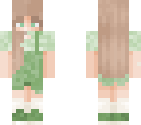 green dungaree aesthetic girl