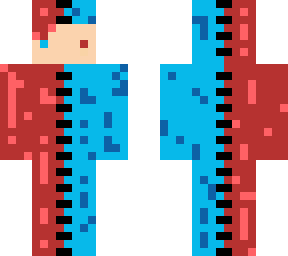 red and blue stitched guy