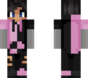 teenager in pink x black hoodie