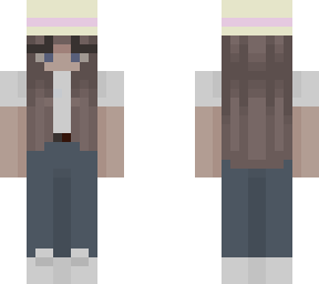 brown hair with a hat