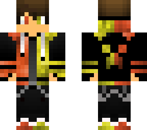 cool orange and yellow gamer boy skin