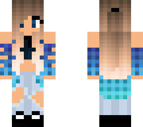 cute girl with hoodie fade(dark blue-light blue) 2