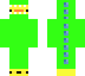 duck in green dino onesie w/ duck slippers