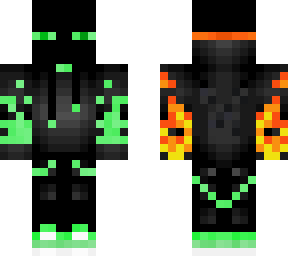 green and red fire enderman