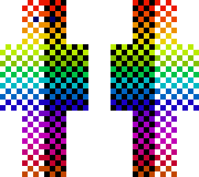 black, white, and rainbow