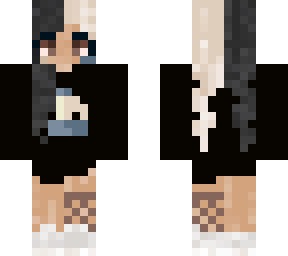 black/white hair girl skin