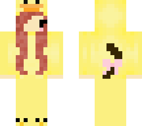 brown hair cat girl duck onesie