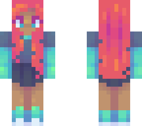 cyan and pink