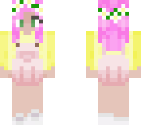 flower crown pink hair girl