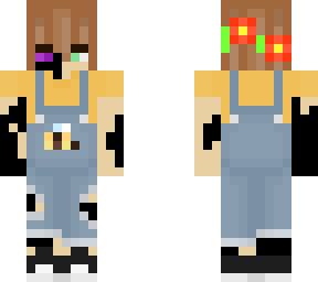 half enderman in bee overalls (outfit used base link in desc)