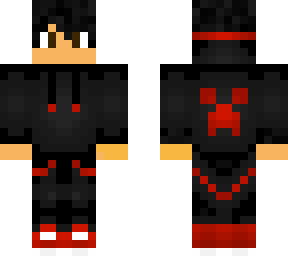 Red and Black Hoodie Boy | Minecraft Skin