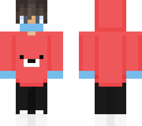 red hoodie with mask