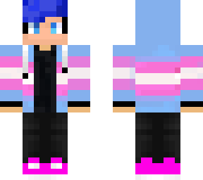 trans hoodie blue / black hair
