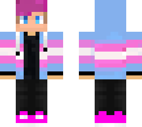 trans hoodie pink / blonde hair