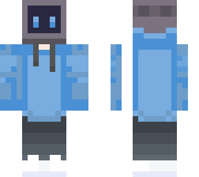 blue computer man