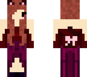 brown hair cat girl purple dress
