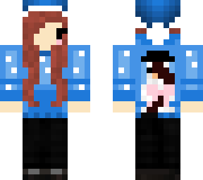 brown hair cat girl snowman sweater