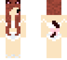 brown hair cat girl swimsuit