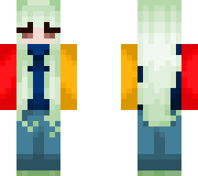 colorblock hoodie + mint hair