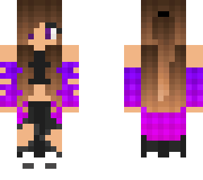 cute girl with purple-pink fade