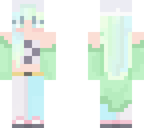 cute pastel girl that's blue and green!