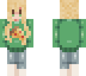 girl with pizza hoddie