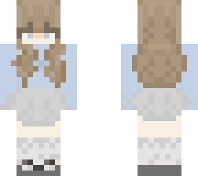 light blue girl w/skirt & blooming socks<3