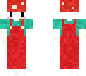mushroom with overalls