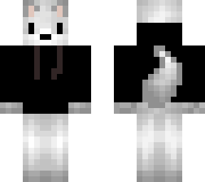 white fox in hoodie