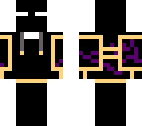 black skin with hoodie and gold with purple cracks :]