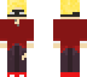 blindfolded robber(red clothes)
