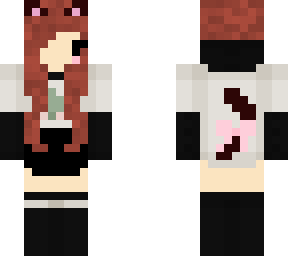 brown hair cat girl dino hoodie