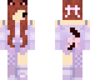 brown hair cat girl lavender outfit