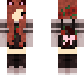 brown hair cat girl rose outfit