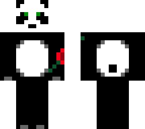 classic cute panda with flower tattoo
